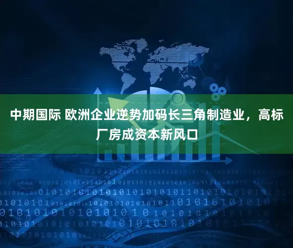 中期国际 欧洲企业逆势加码长三角制造业，高标厂房成资本新风口